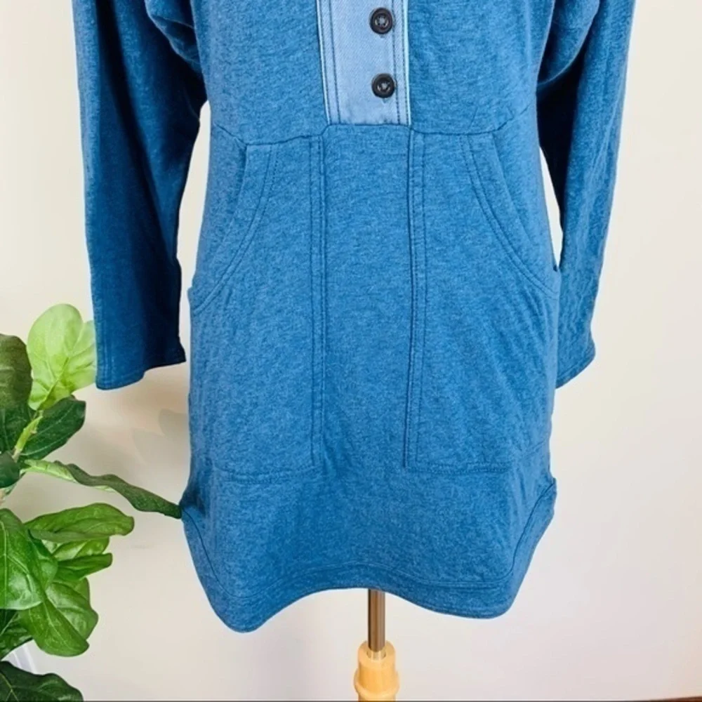 💋Free People blue mini long sleeve knit dress size s